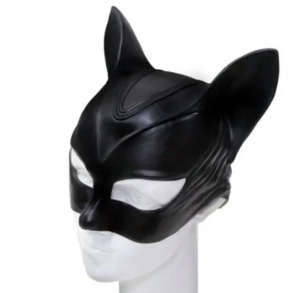 Cat Woman Face Latex Mask Cosplay Batman Catwoman Costume Props Halloween